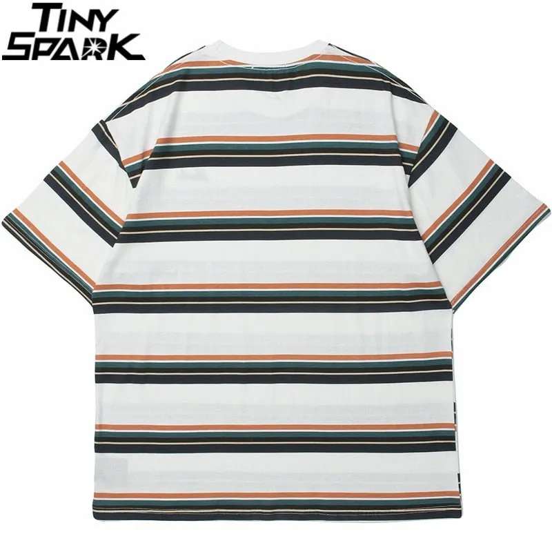 Streetwear Striped Print T-Shirt