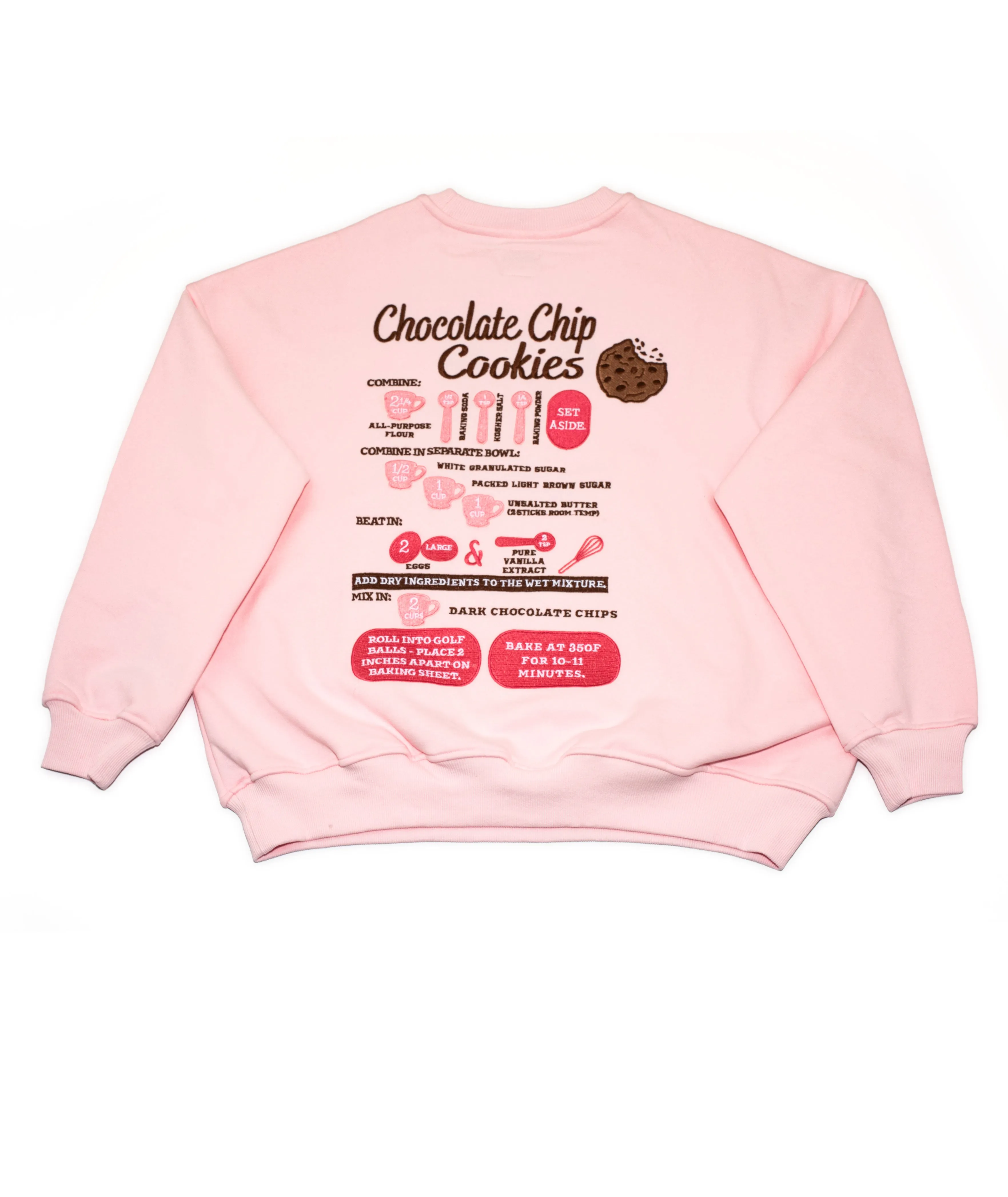 Sunkissed Coconut Juniors Embroidered Chocolate Chip Cookie Recipe Sweatshirt