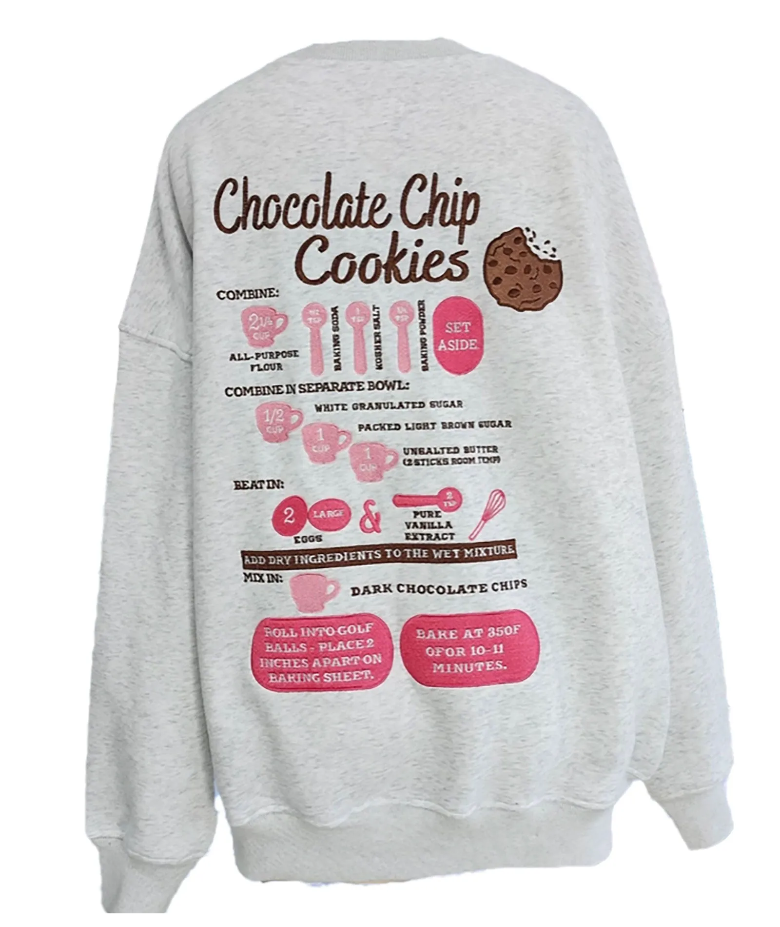 Sunkissed Coconut Juniors Embroidered Chocolate Chip Cookie Recipe Sweatshirt