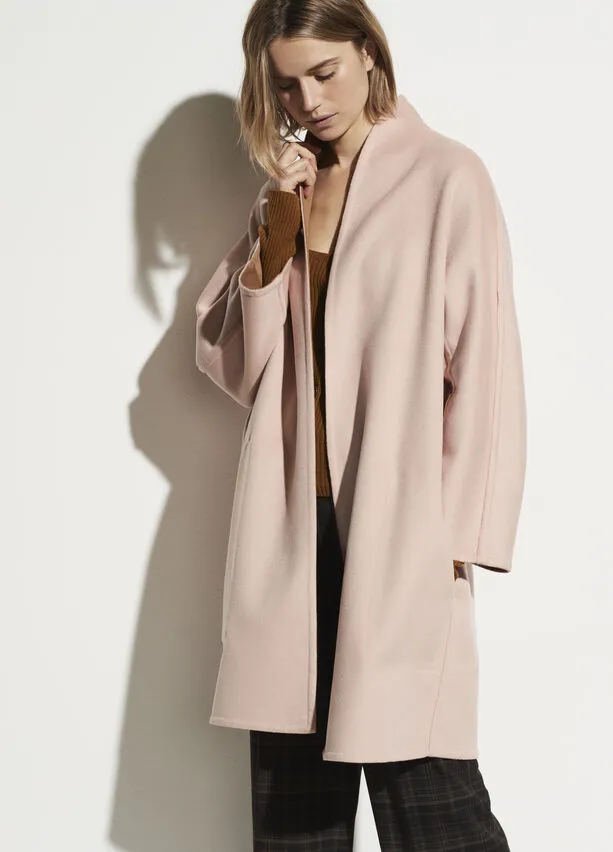 Vince Oak/Petal Reversible Collarless Coat