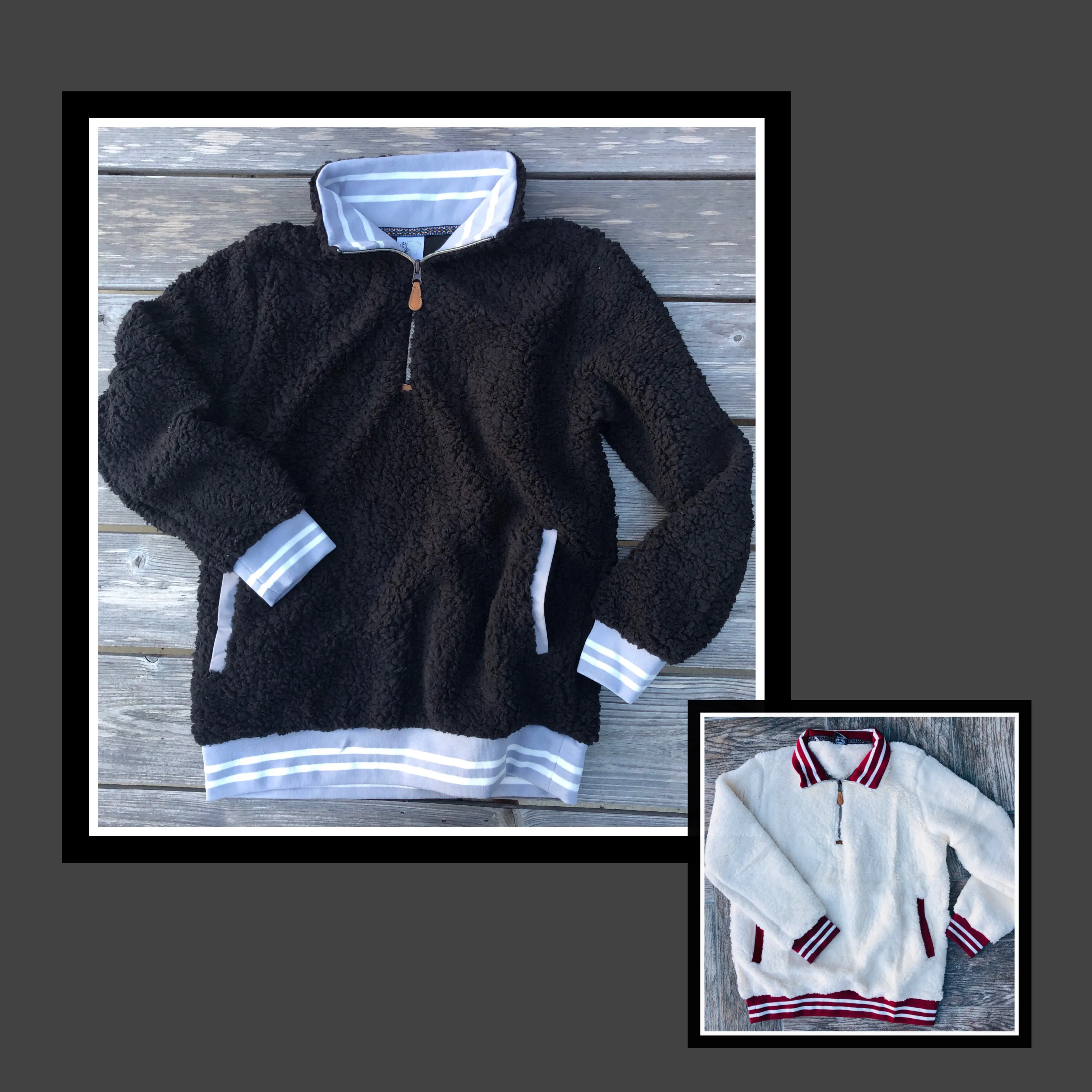 Vintage Sherpa Pullover (Black or Cream)