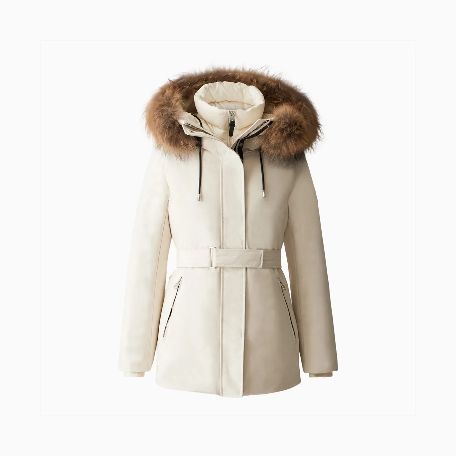 Women's JENI 2-in-1 Down Parka with Removable Bib And Natural Fur Jacket